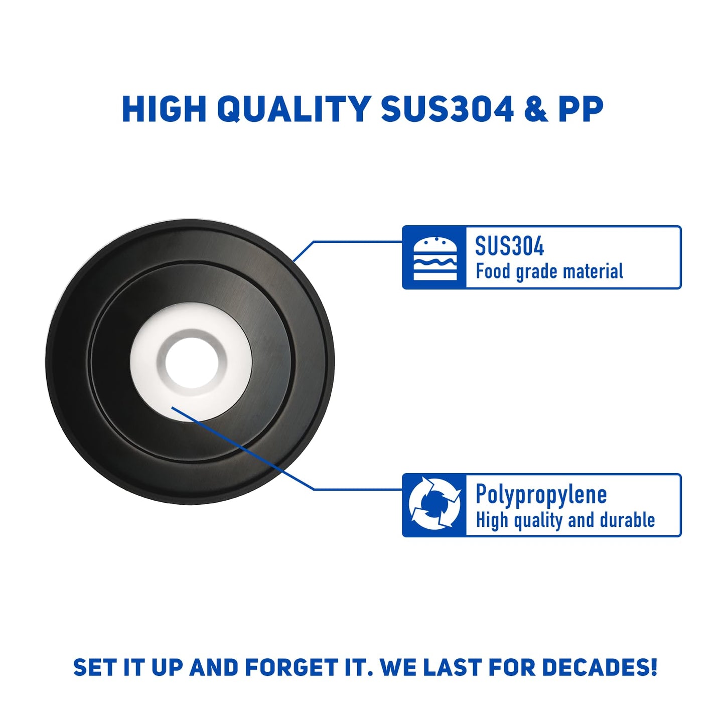 Welvzen 1/2" Thick Spacer for Tub Spout, Flange Trim Ring for Bath Faucet, Eschutcheon Cover Plate for Spigot with Split PVC Blocking Water, Shower Pipe Remodeling Sealer (304SUS-Matte Black)