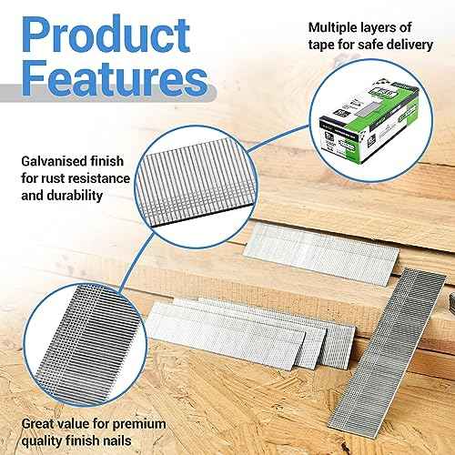 meite 18 Gauge Brad Nails, 1-1/2-Inch 18GA Brad Nails, Galvanized Nail Gun Nails for Pneumatic, Electric Brad Nailer Gun (5,000 Counts)