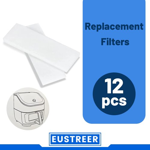 Instant Vortex Plus 6QT Air Fryer Replacement Filters - 12 Pcs with ClearCook and OdorErase