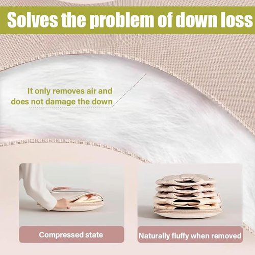 Space Saving Hanging Garment Bag with Self Compression Zipper, Space Saver Closet Organizers, Prevent Dust, No Taste, Space Saving Hanging Protector for Down Coat (Beige, X-Large)