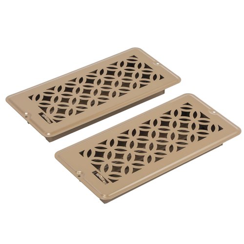MMFSF 2 Pack Floor Vent Covers, 4x10 Adjustable Heat Air Vent Deflector, 2-in-1 Floor Register, Vent Covers for Home Floor, Office, Ceiling, Heavy Duty Walkable Metal Floor Vents (Brown)