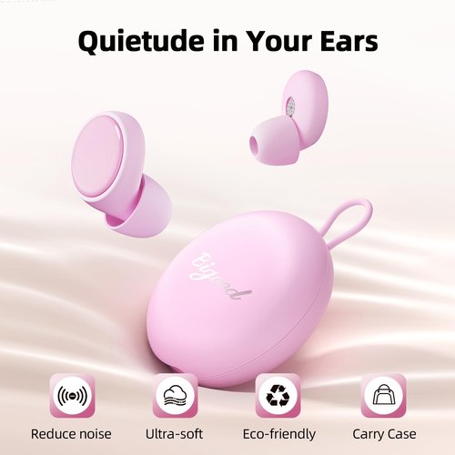 Ear Plugs for Sleeping 45dB Noise Cancelling System Ear Plugs for Concerts, Focus Travel, Work Silicone Hearing Protection Earplugs with 8 Tips (XS-L) Reusable Powerful Noise Reduction Ear Plug Pink