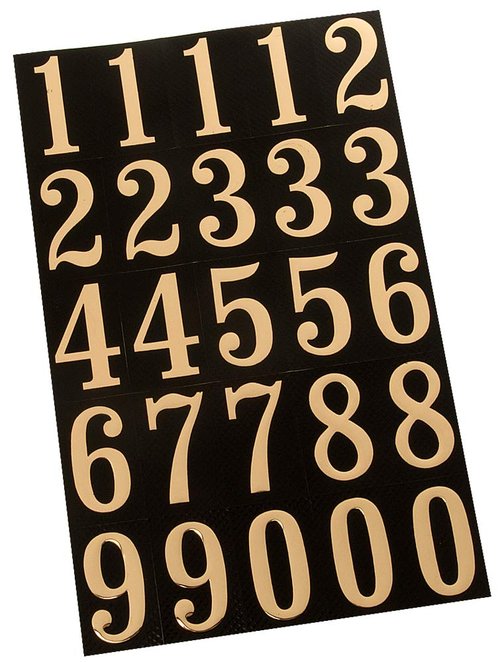 Hy-Ko Products MM-3N Self Adhesive Vinyl Numbers 2" High Black & Gold, 26 Pieces