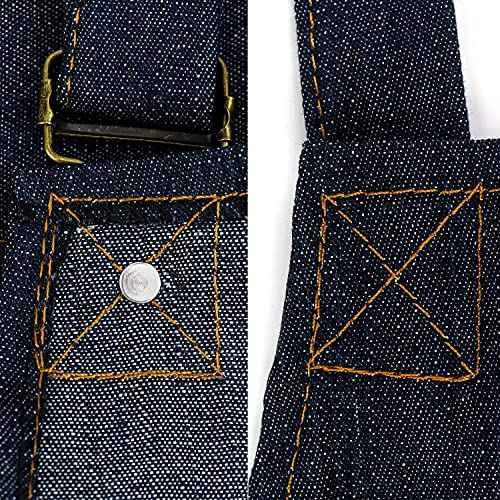 QWORK Lightweight Denim Work Apron With Pockets, Adjustable Jean Tool Apron for Men and Women