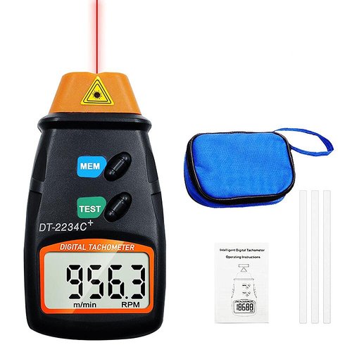 Digital Laser Tachometer, AIOMEST Non-Contact RPM Meter Speedometer, Photo Tach Tester Measuring 2.5-99,999RPM Motor Speed, Handheld Velocimeter Gauge for Engine Motorcycle Mower Lathe