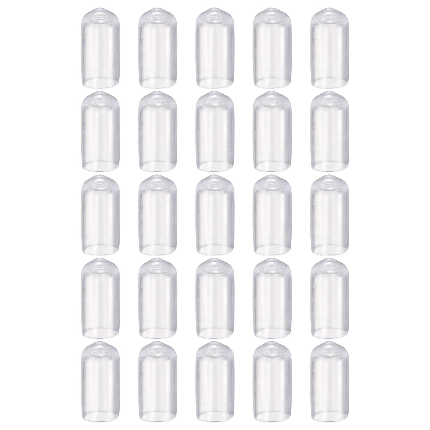 HARFINGTON 100pcs Round Rubber End Caps 9.5mm ID Bolt Covers Caps Vinyl Rubber Flexible Screw Thread Protectors for Metal Tube Rod Bolts, Translucent