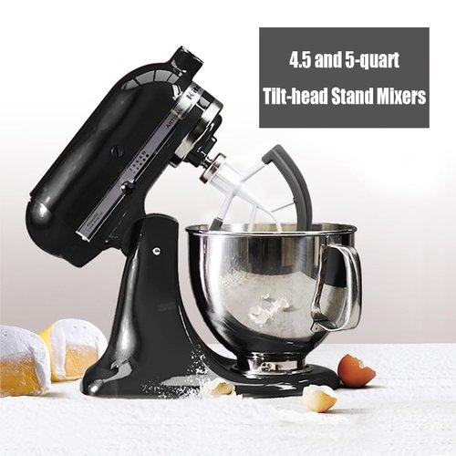 Flex Edge Beater for KitchenAid,Mixer Attachement Compatible With KitchenAid,Mixer Accessory,Fits Tilt-Head Stand Mixer Bowls For 4.5-5 Quart Bowls,Beater With Silicone Edges,Grey