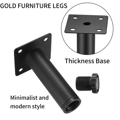 Fulushouxi 4 Pcs Furniture Legs, Metal Cabinet Legs, 6 inches/15 cm Adjustable Furniture Support Feet for Kitchen Shelves Sofa Table Chair Desk Cupboard Furniture Adjustable Legs Feet Foot