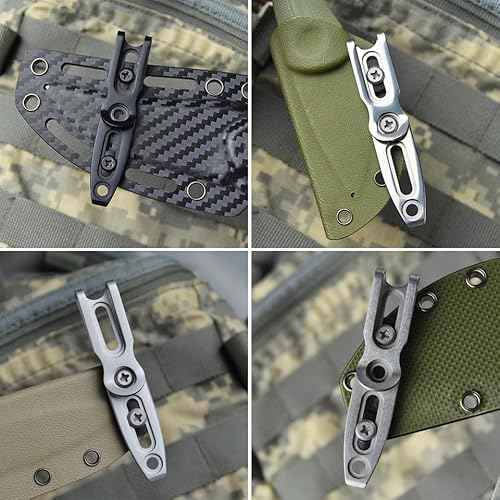TONIFE Pocket Clip for Kydex Sheath Outdoor Knife Accessory with Multiple Hole Distances and Thickness Options (Black Titanium)