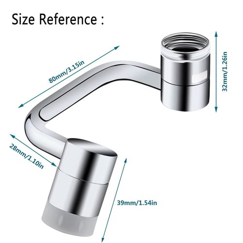 1080° Rotating Faucet Extender Aerator,Solid Brass Universal Splash Filter Faucet,1080 Big Angle Swivel Faucet Aerator Sink Attachment,Dual-Function 2-Flow Sprayer