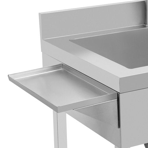 Stainless Steel Utility Sink 35.4" x 22.4", Free Standing Single Bowl Kitchen Sink with Pull-Out Faucet, Deep Basin Commercial Sinks with Storage Shelf for Laundry Room, Workshop, Basement (Silver)