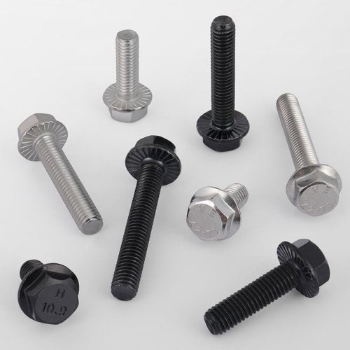 VGBUY M8-1.25 x 25mm Flanged Hex Head Bolts,304 Stainless Steel 18-8,Fully Threaded,Silver External Flange Hex Drive Screws,Pump,Fix Car,DIY Project(23Pcs)