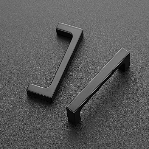 Ravinte Matte Black Kitchen Cabinet Handles 3 Inch Pulls - 10 Pack, Center 3" Hole