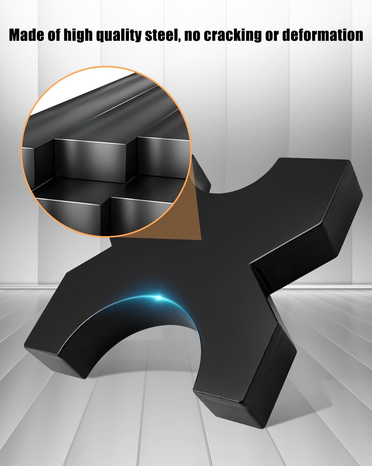 Arbor Press Plate, 1"x 5"x 5" Heavy-Duty Steel Hydraulic Press Plates with 4-Notch H-Frame for Even Pressure Distribution, Compatible with 20-Ton Press Machines