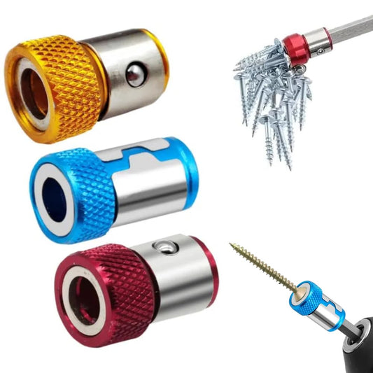 Upgrade Screwdriver Head Magnetic Ring, Universal Magnetizer Screw Removable for Hex Screwdriver and Power Bits, Magnetic Screw Ring Bit Magnetizer Ring Metal Magnetizer Screw (3, Mix)