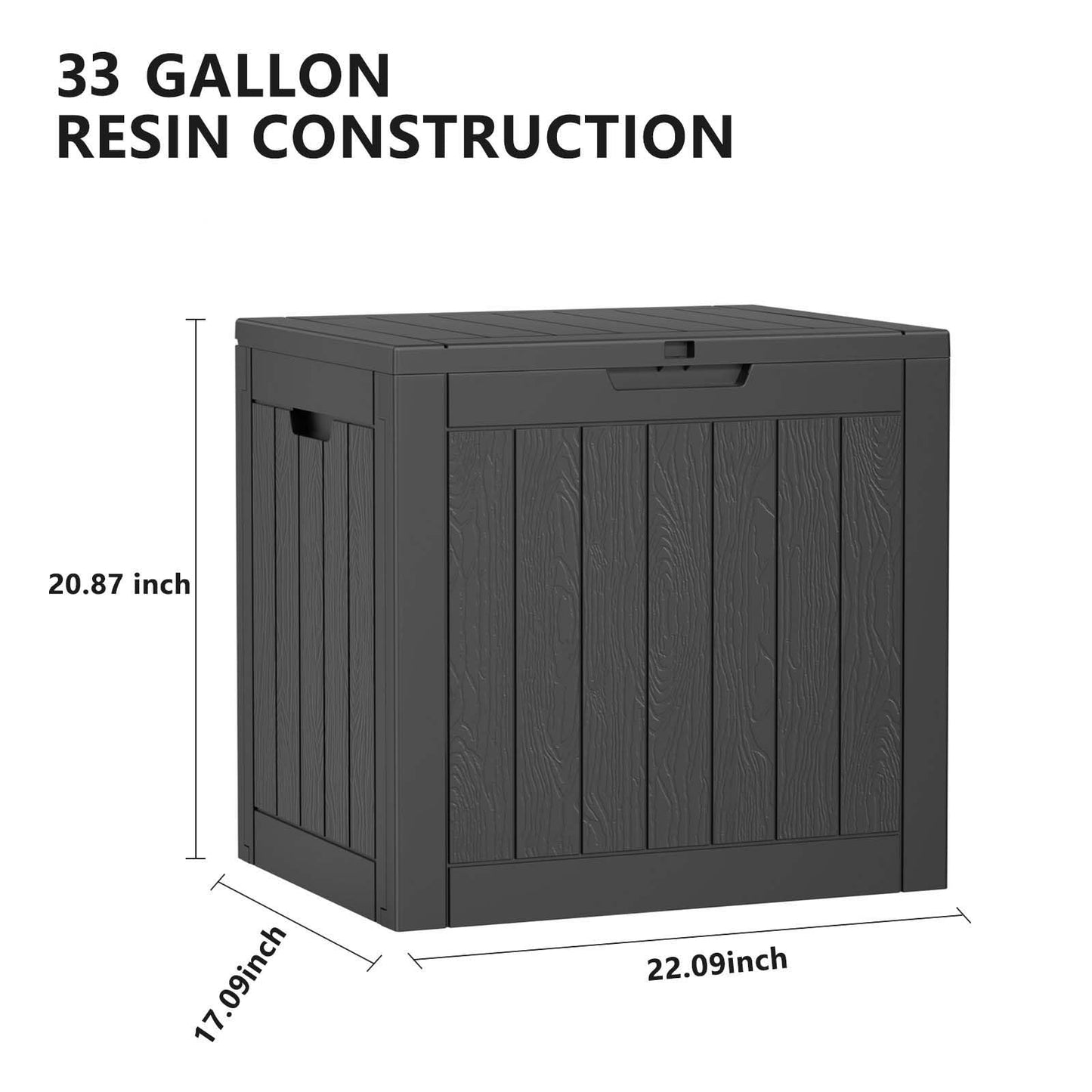 MAIUSCOLI 33 Gallon Outdoor Deck Box, Lockable Waterproof Outdoor Storage Boxes For Garden Tools,Indoor Cushions,Accessories Outside Storage Resin Weatherproof Container(Black)