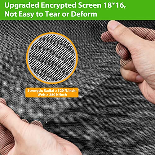 Ouskr 48x118 Inch Black Fiberglass Window Screen Mesh - Durable DIY Replacement Kit