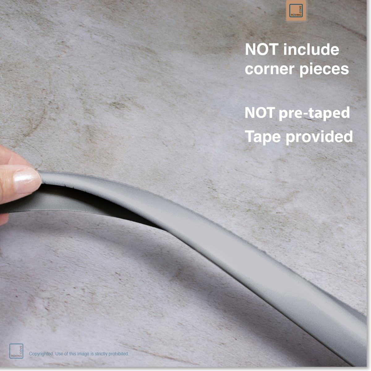 Roving Cove Slimfit Edge Protector for Baby Proofing (9ft Small Edges Only), Soft Rubber Foam Furniture Safety Bumper Guard, Desk Cushion, 3M Adhesive, Stone Grey