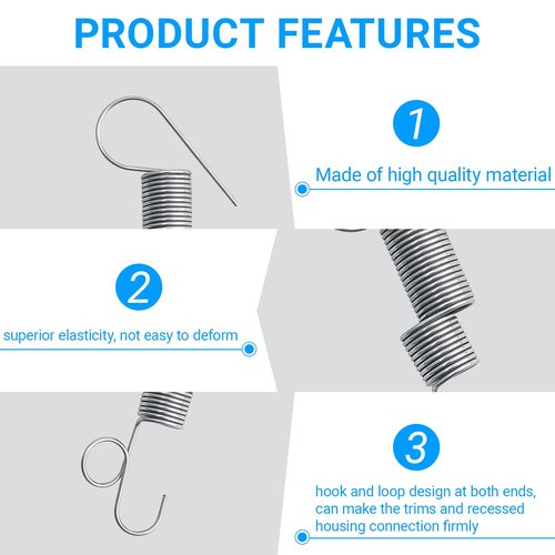 Recessed Lighting Coil Spring, Replacement Coil Springs for Trim, for Halo H7 Recessed Housing Series 301, 310, 401 and 426 Trim (10-Pcs)