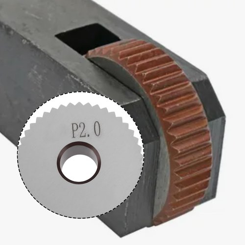 ECSiNG 2pcs P2.0mm Straight Knurling Wheels 28x8x8mm Steel Rollers for Knurling Tools and Lathe Holders