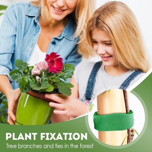 Reusable Plant Ties Tape for Climbing Plants,Tape Strap for Climbing Plants to Support Plants, Vines, Tomatoes Reusable Gardening (Black_5 PCS)