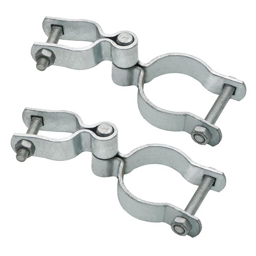 Chain Link Fence Post Hinge 1-3/8" x 2-3/8" Female and Male Hinges Gate Frame Hinges with Bolts and Nuts Galvanized Steel Zinc Plated Pipe Hinge for Gate and Fence Frame