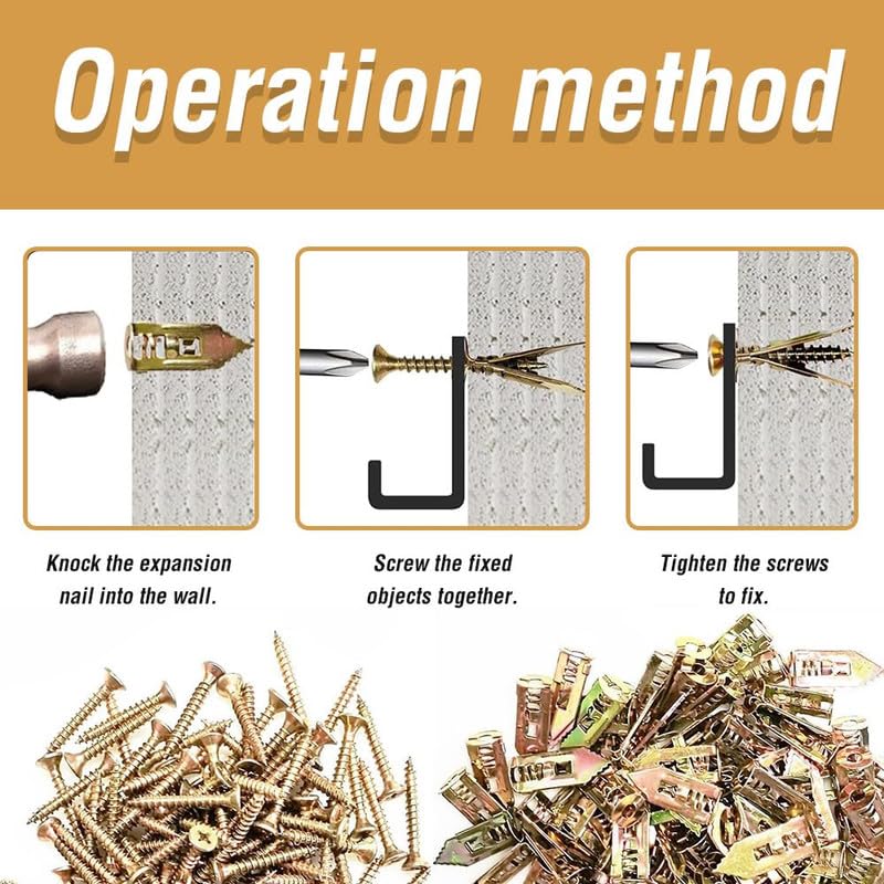 Upgraded Self-Drilling Anchors Screws, 2024 New Premium Drywall Anchors and Screws Kit, Easy Application No Drill or Holes in Wall