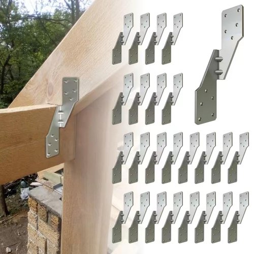 25Pcs Hurricane Straps Tie Brackets, H2.5A Right Tie 18-Gauge Galvanized Hurricane Tie 25ct Heavy Duty Hurricane Straps/Rafters Ties for Wood (25pcs Right Hurricane Ties)