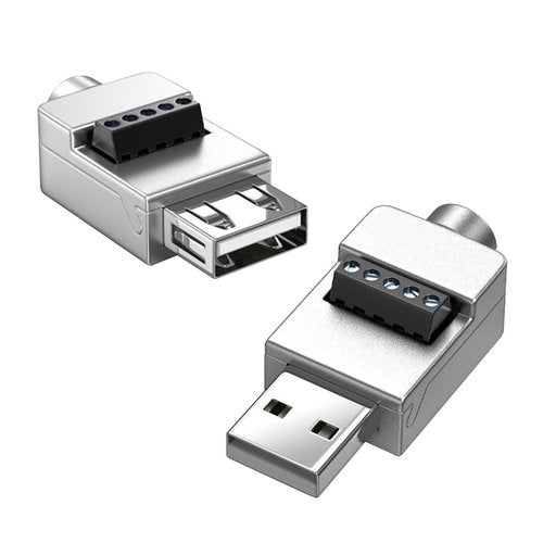 HapGlan Solderless USB Connectors USB 2.0 Screw Terminals Block Adapter Connector Converter USB2.0 Male Adapter Connector