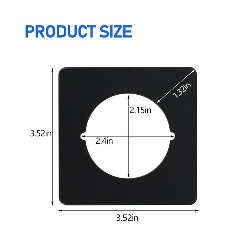 CNGGV Scar Plate Square for Damaged Doors,Door Knob Plates Square Version Fits Under Existing Locks Repairing and Reinforcing Loose Door Knob Black (2 Pcs with Stickers