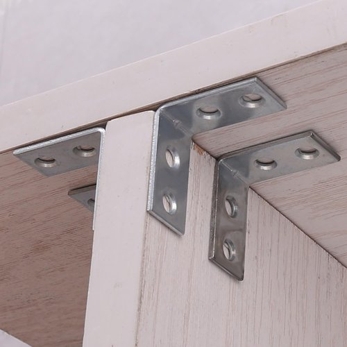 10PCS Right Angle Corner Brackets Furniture Cabinet Iron Joint Fastener Table Chair Corner Connector Hardware Supports Brace 3*3*1.5cm
