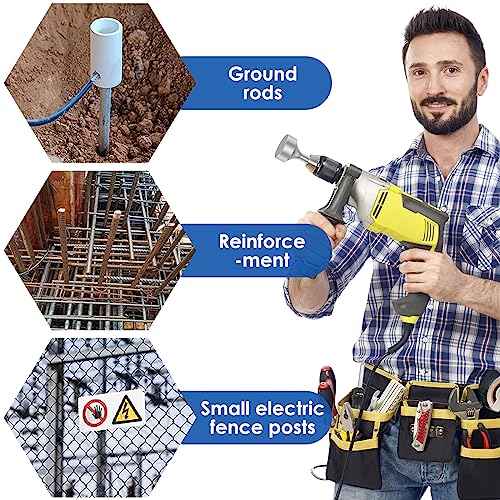 SDS Plus Ground Rod Driver, Heavy Duty Forged Steel Drill Bit Rotary Hammer Compatible with All Drills 85mm Grounding Driver Wear, Resistant Wide Compatibility Bits Socket (Flat)