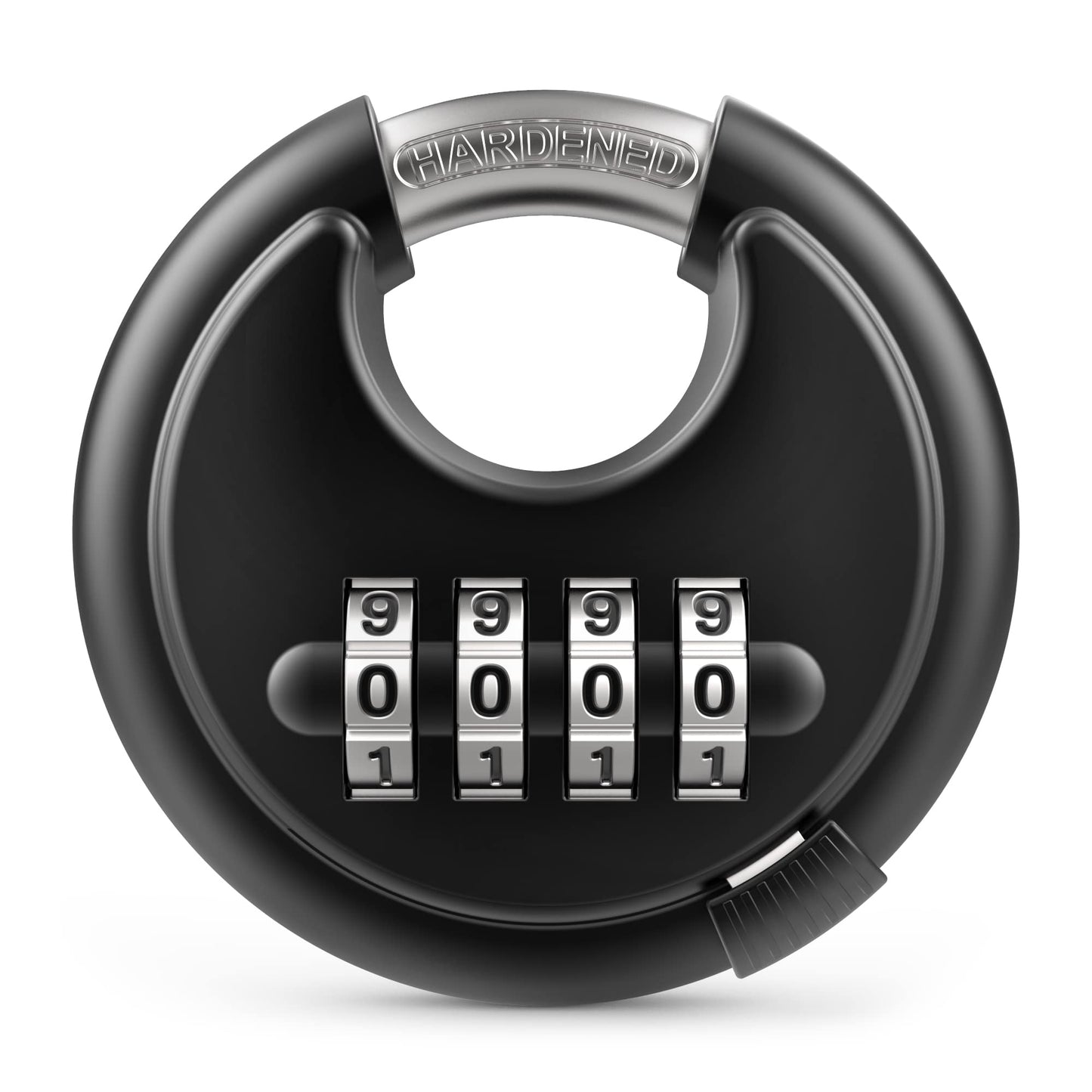 Puroma Combination Lock, 4 Digit Padlock with Hardened Steel Shackle, Keyless Heavy Duty Combo Lock for Outdoor Sheds Fence, Gate Hasps, Storage Unit, School Gym Locker (1 Pack, ‎Black)