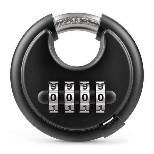 Puroma Combination Lock, 4 Digit Padlock with Hardened Steel Shackle, Keyless Heavy Duty Combo Lock for Outdoor Sheds Fence, Gate Hasps, Storage Unit, School Gym Locker (1 Pack, ‎Black)