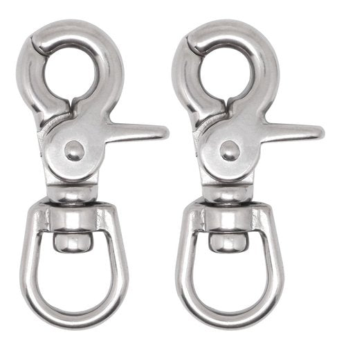 BENLIUDH 2 Pcs Trigger Snaps Swivel Hooks 2 3/5", Heavy Duty 316 Stainless Steel Trigger Clips for Marine, Flag, Dog Leash