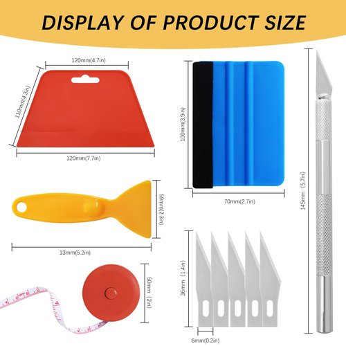 Heroad Wallpaper Smoothing Tool Kit for Applying Peel and Stick Wallpaper, Contact Paper, Shelf Liners, Vinyl, Backsplash, Bathroom, Window Film, Countertops
