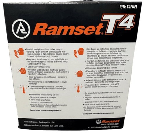 Ramset T4 Fuell Cell Cartridge for T4MAG, T4SS, T4-IF Tools T4FUEL (Box of 4)