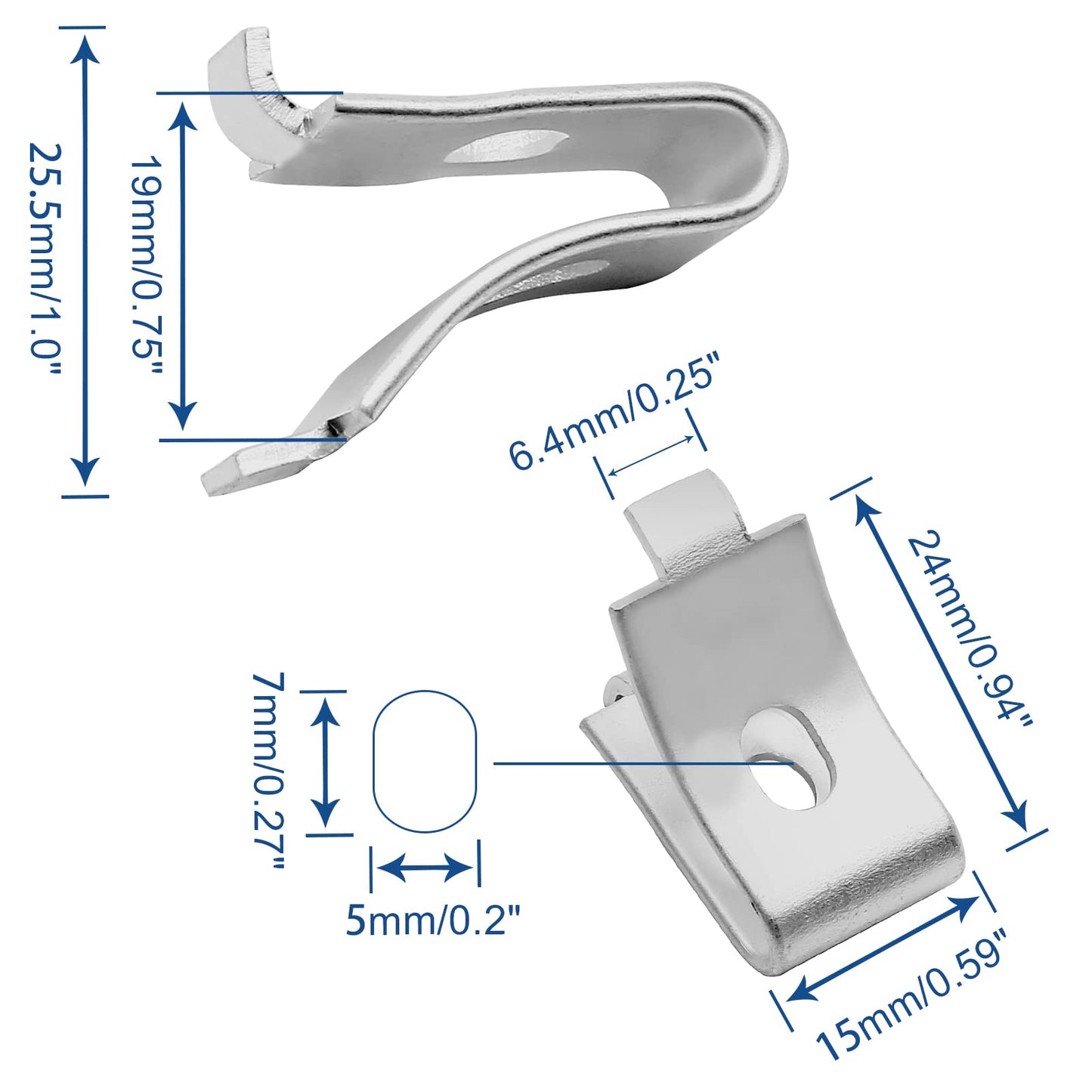 Kyuionty 24 Pack Pilaster Shelf Support Clip, Adjustable Stainless Steel Shelving Brackets Clips for Kitchen Cabinet Bookcase