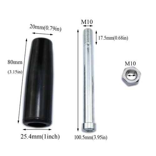 Meuey Lyot Revolving Handles Lathe Crank Handle Trailer Jack Handle M10 Thread Handle Grips Crank Hand Wheel with Nuts -2PCS