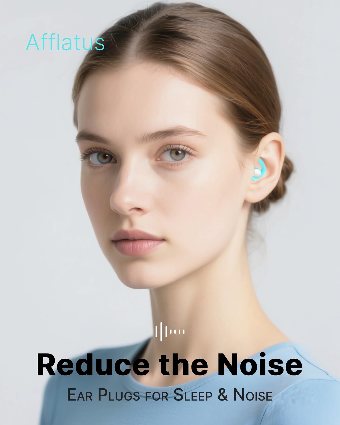 Afflatus Ear Plugs for Sleeping Noise Cancelling, 2 Pairs (S+L) Comfortable Reusable Noise Reduction Ear Plugs, Earplugs for Sleep, Snoring (Pure Black)