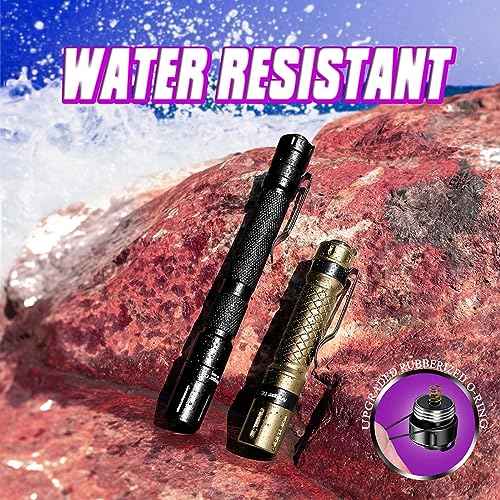 UV Flashlight 2 Pack 395nm Ultraviolet, Black Light Mini Penlight Portable and Compact for Pet Urine and Stain Detection, Hotel Cleaning, ID Check, Handheld Detector