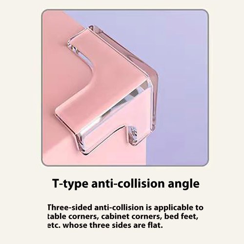 Furniture Corner Protectors, 4pcs Range Hood Corner Bumpers and Table Edge Protectors Silicone Anti-Collision Safety Guards for Furniture and Kitchen Use (Clear - B)