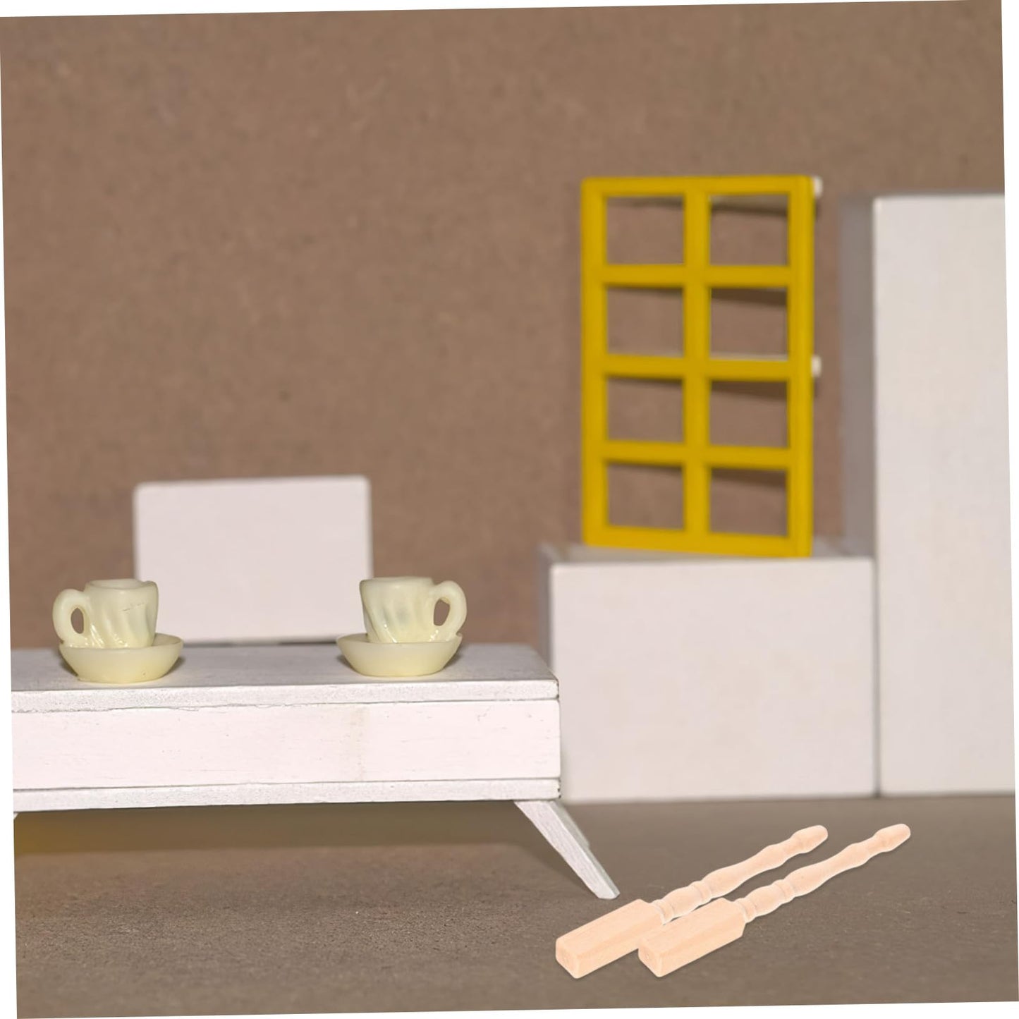 KONTONTY 4Pcs Scale Wooden Table Feet for Dollhouse Accessories Durable and Easy to Install Mini Furniture Replacement Legs for Various Styles