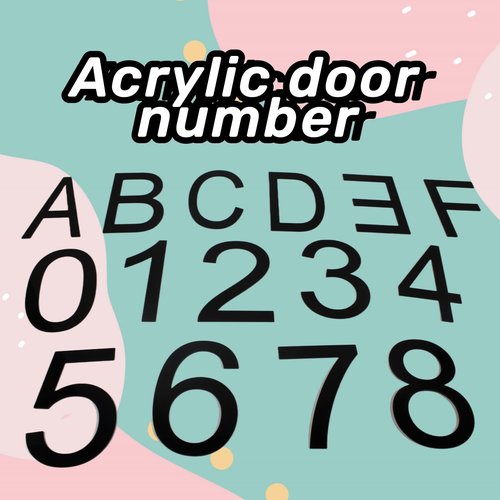 GLDonee Self-adhesive 5 Inch House Numbers Acrylic House Number Modern House Numbers Black Mailbox Numbers for Outside Address Home Number for Apartments Office Hotel Room (Number 1)