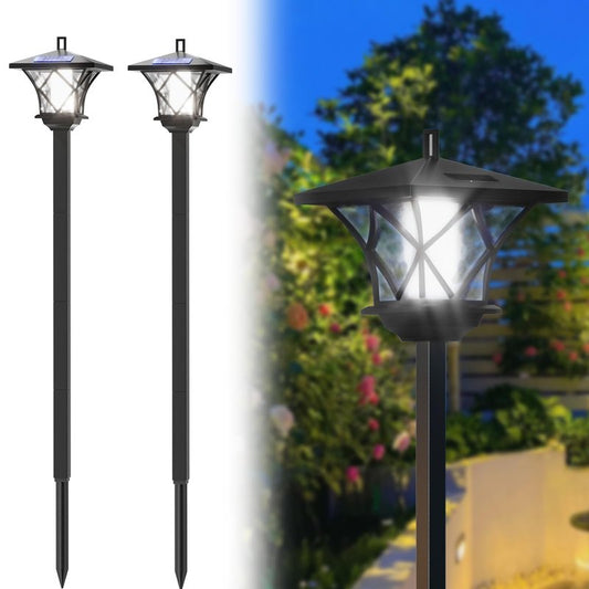 TUSAUW 59'' Solar Lamp Post Light 2Pack, Vintage Street Lights for Outdoor, Patio, Garden, Lawn, Backyard, Pathway, Driveway, Street Decor