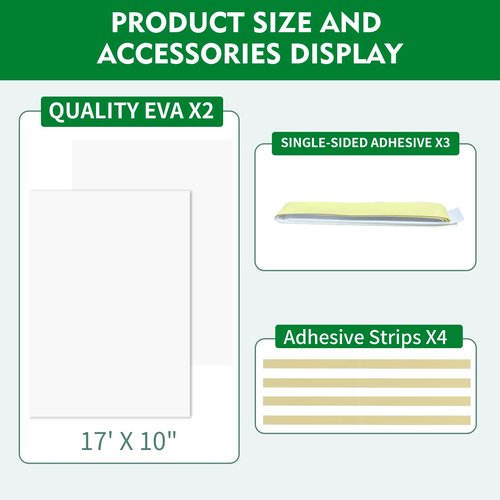 Window Air Conditioner, 2 Pieces of Surface Insulation EVA Board, 17 inches * 10 inches, Simple installation design, Summer/Winter Heat and Draft Insulating,Two-Piece Panels Window Seal