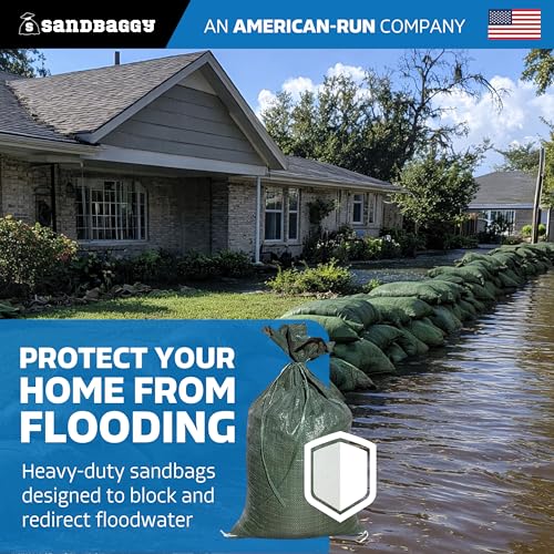 Sandbaggy Heavy Duty Reusable Poly Sandbags 14x26 Inches - Pack of 30 for Flood Control & Construction