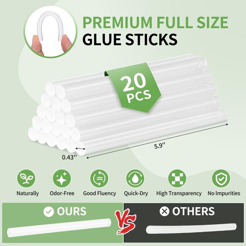 WorkBless WorkBless Hot Glue Gun, Dual Temp Glue Gun 60W/100W, Fast Heating Heavy and Duty Glue Gun with 20PCS Full Size Glue Sticks for Arts, Home Repair, Professional DIY & Industrial Use