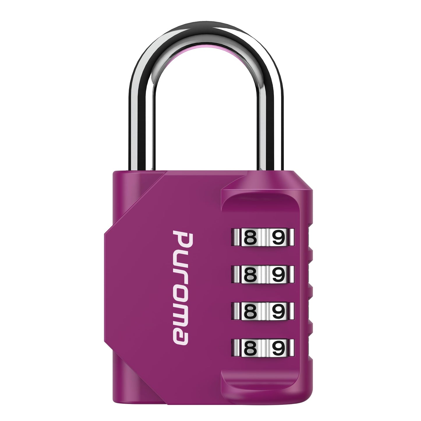 Puroma 1 Pack Combination Lock for Locker 4 Digit Outdoor Waterproof Padlock for School, Gym, Sports, Fence, Toolbox, Gate, Case, Outdoor, Hasp Storage, Cabinets (Red-Violet)