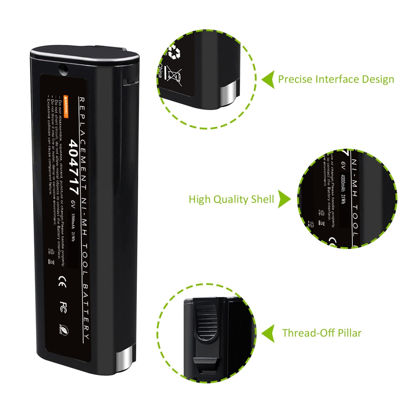 Upgraded 4000mAh 2Packs 6V Ni-MH Replacement Battery for Paslode 404717 Battery Compatible for Paslode B20544E BCPAS-404717 404400 900400 900420 900600 901000 902000 B20720 CF-325 IM200 F18 IM250